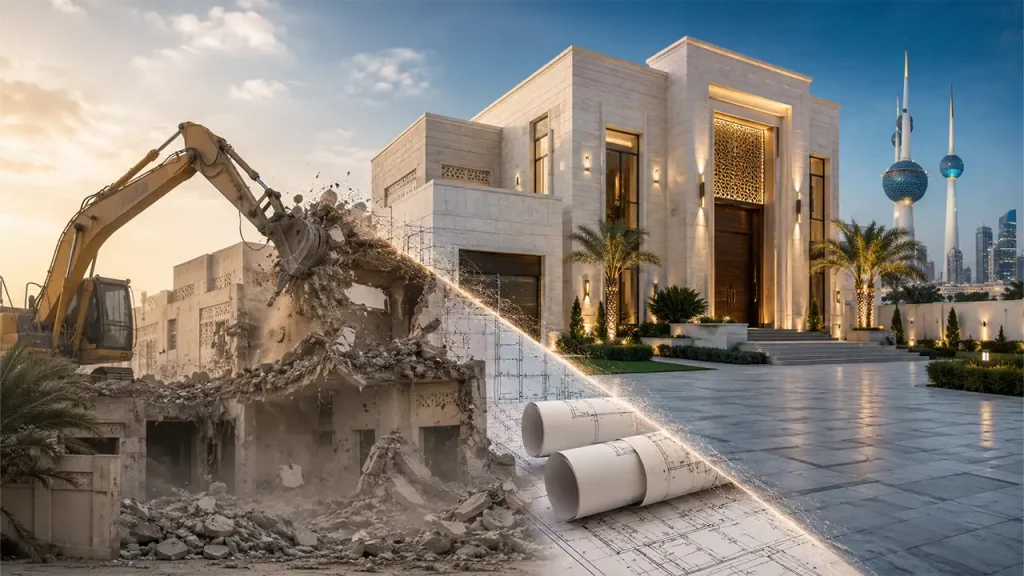 Demolish and rebuild a house in Kuwait
