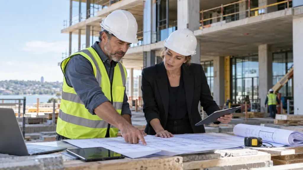 Construction change order discussion between contractor and client