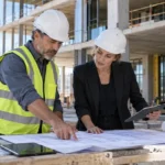 Construction change order discussion between contractor and client
