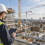 Construction risk management review on an active building site
