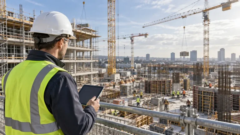 Construction risk management review on an active building site