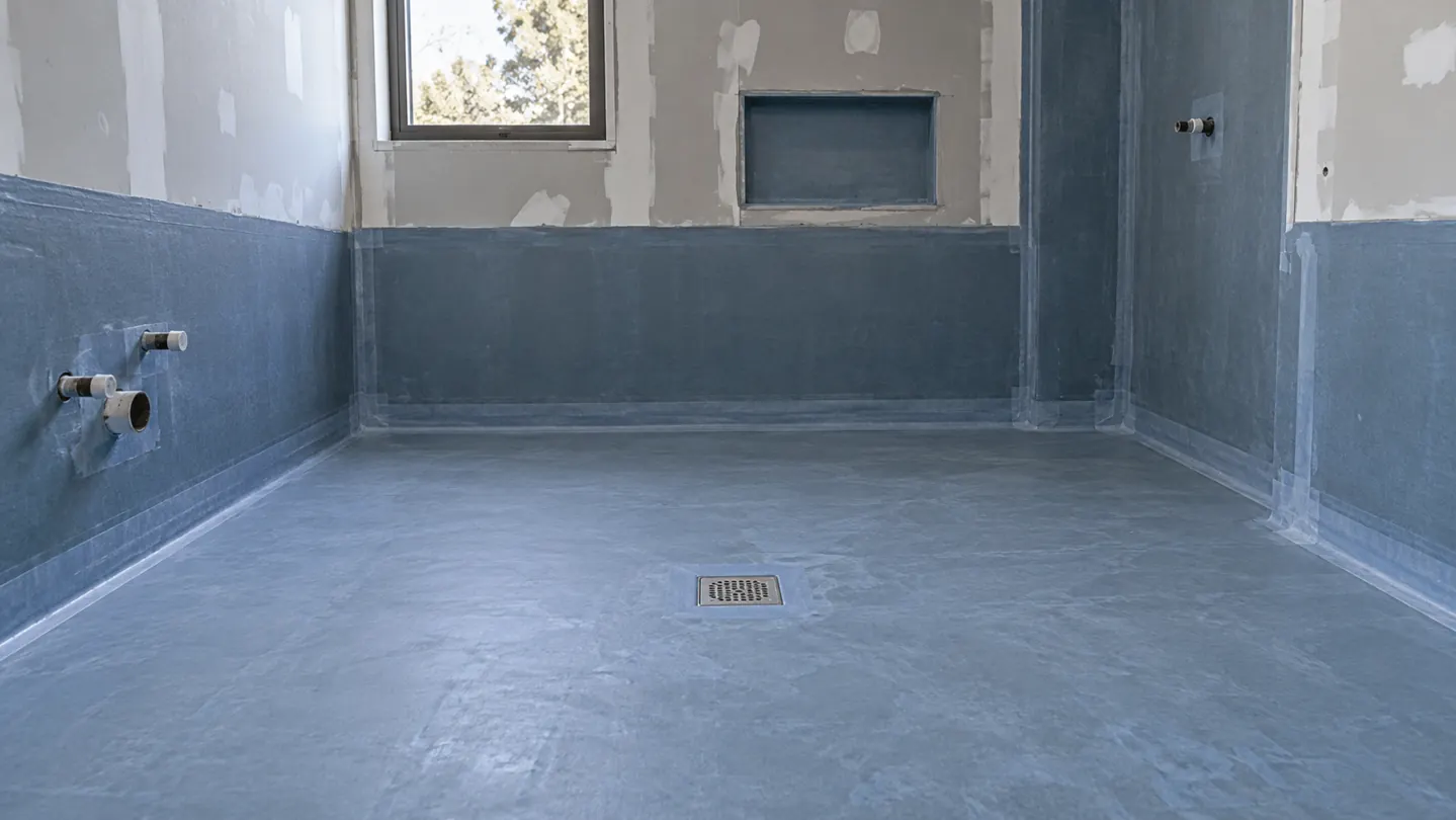 bathroom waterproofing: wet-area membrane before tiling